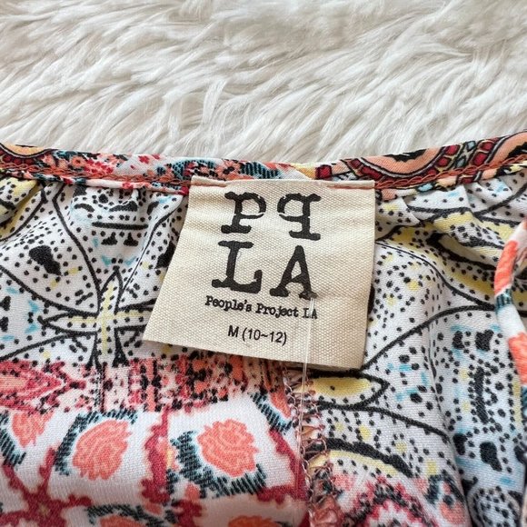 PEoples Project LA Womens Dress Medium Boho Patchwork Ruffle Cottagecore 14098 - Picture 2 of 9